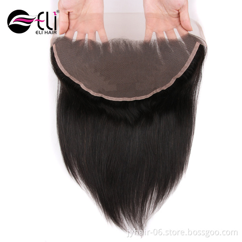 New Arrival Human Brazilian Hair Weave Frontal Closures Natural Straight Ear to Ear Lace Frontal Closure